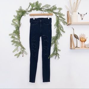 American Eagle Hi-Rise Distresed Black Jegging